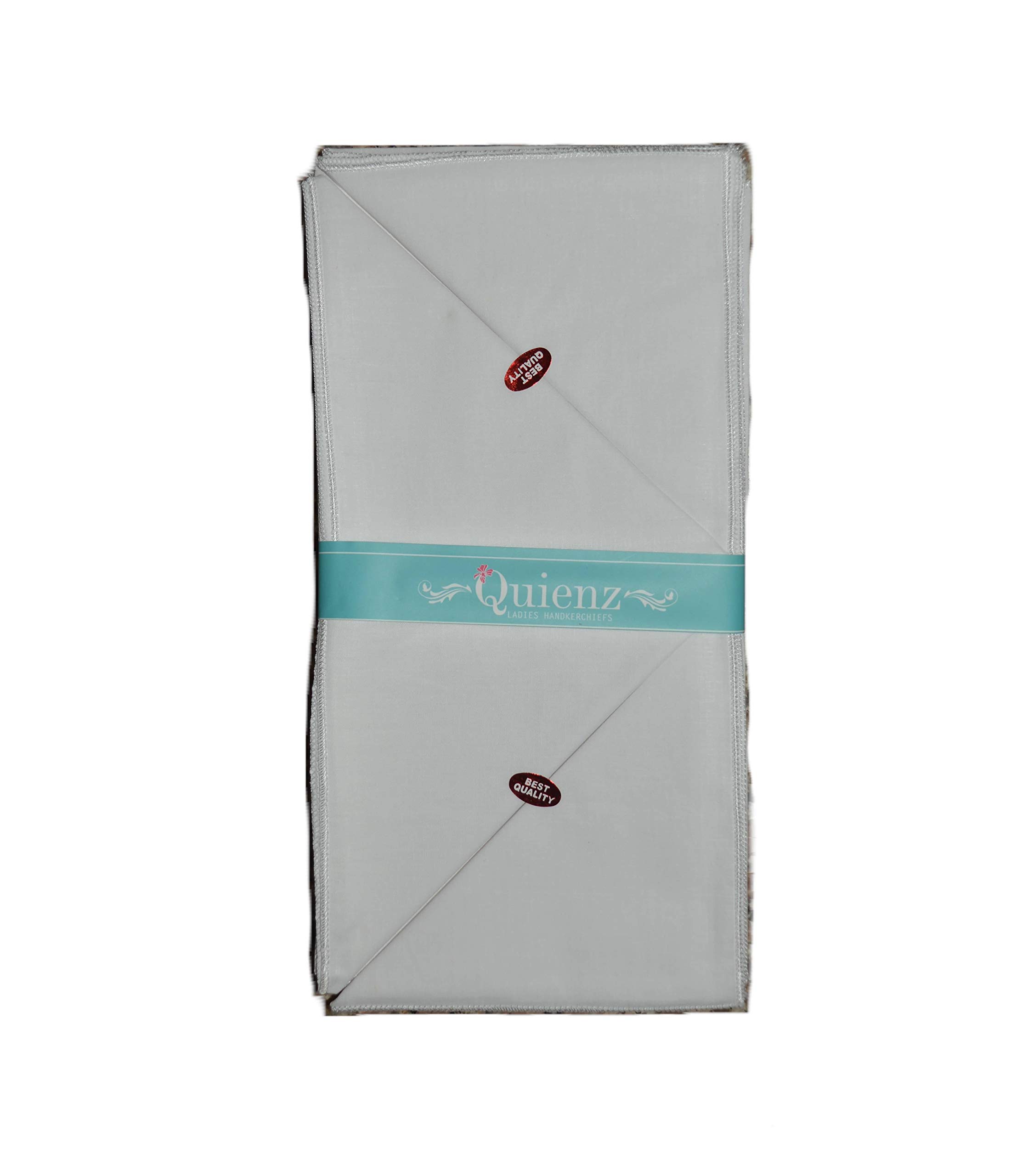 Ladies Plain White Handkerchief - 24 pcs Size 27cms x 27cms 553 W/W-image-25