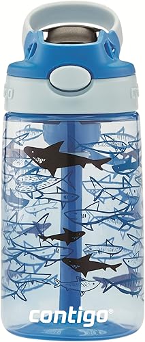 Contigo Botella de agua con pajita AUTOSPOUT fácil de limpiar para niños sin BPA, botella de agua robusta 100% a prueba de fugas fácil de limpiar