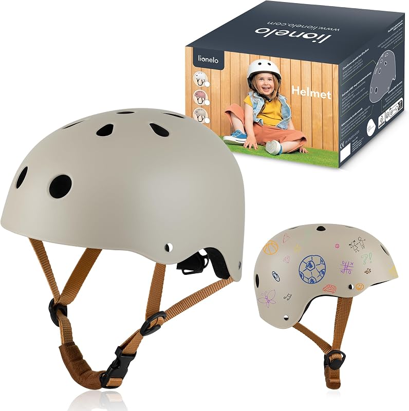 LIONELO Helmet gyermek kerékpáros sisak - bézs - 50-56 cm (S-es méret)