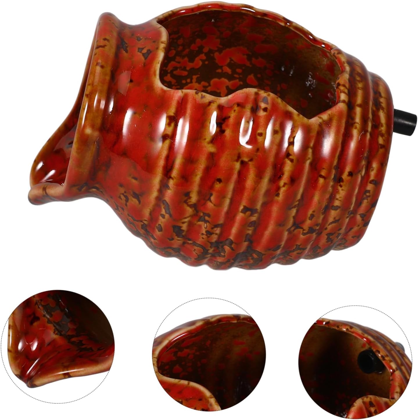Abaodam Waterfall Ceramic Jar Decorative Fountain Jar for Indoor Aquarium Accessories