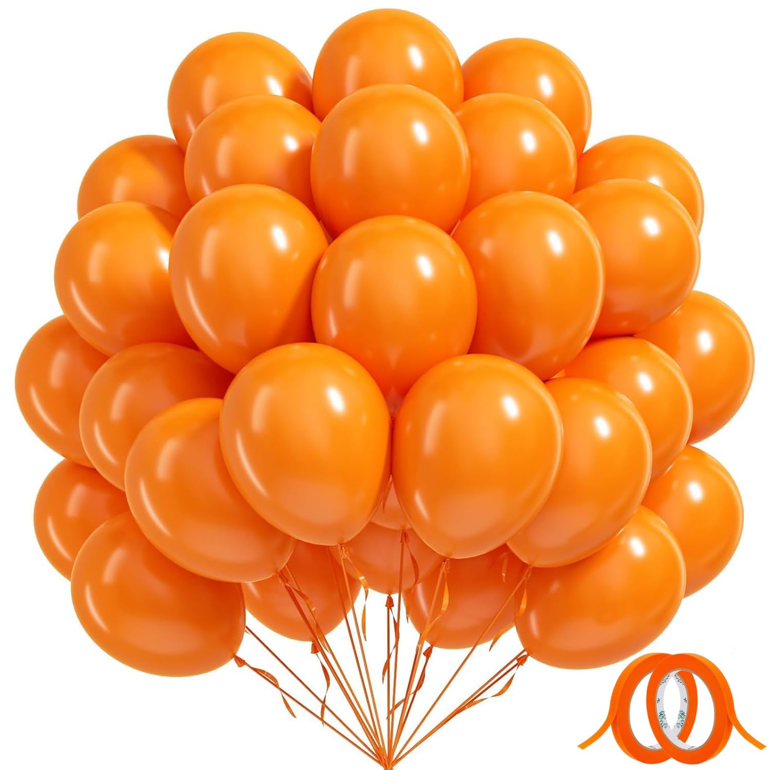 VN Decorify Orange Balloons 12 Inch Pack of 100 | Durable Latex Party Balloons for Birthday, Wedding, Anniversary & Event Decoration