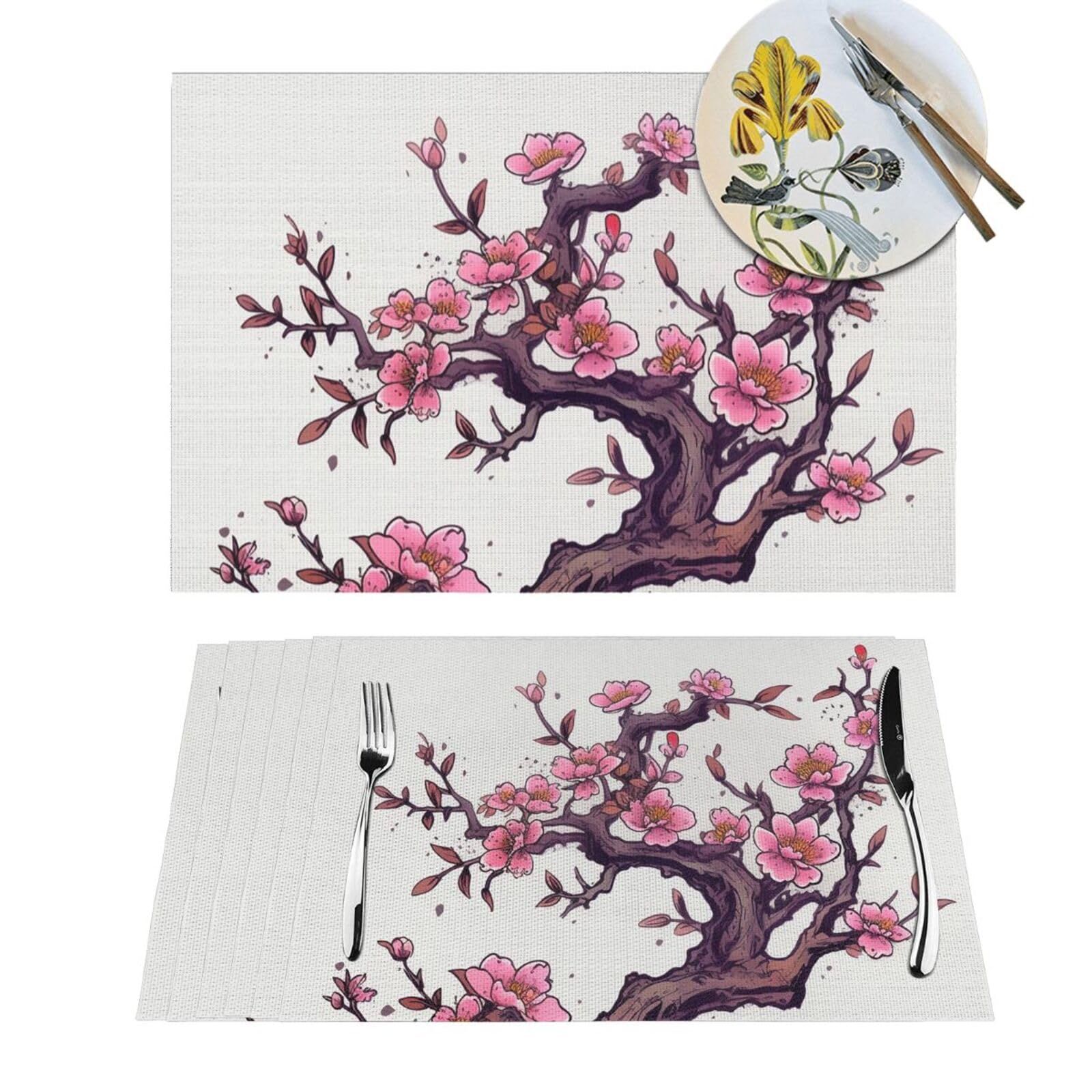 Sets de table tissés en PVC résistant à la chaleur pour repas de fête