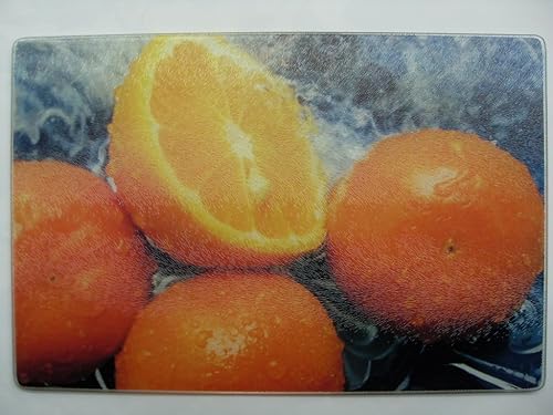 Tabla de cortar de queso de vidrio templado de 12x8 para cocina, barra de arte, preparación, color naranja