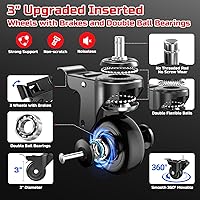 Vista 4 de Rolling Shop Taburete para garaje con ruedas, DO02 - Asiento giratorio de 360° de altura ajustable con almacenamiento de bandeja de herramientas