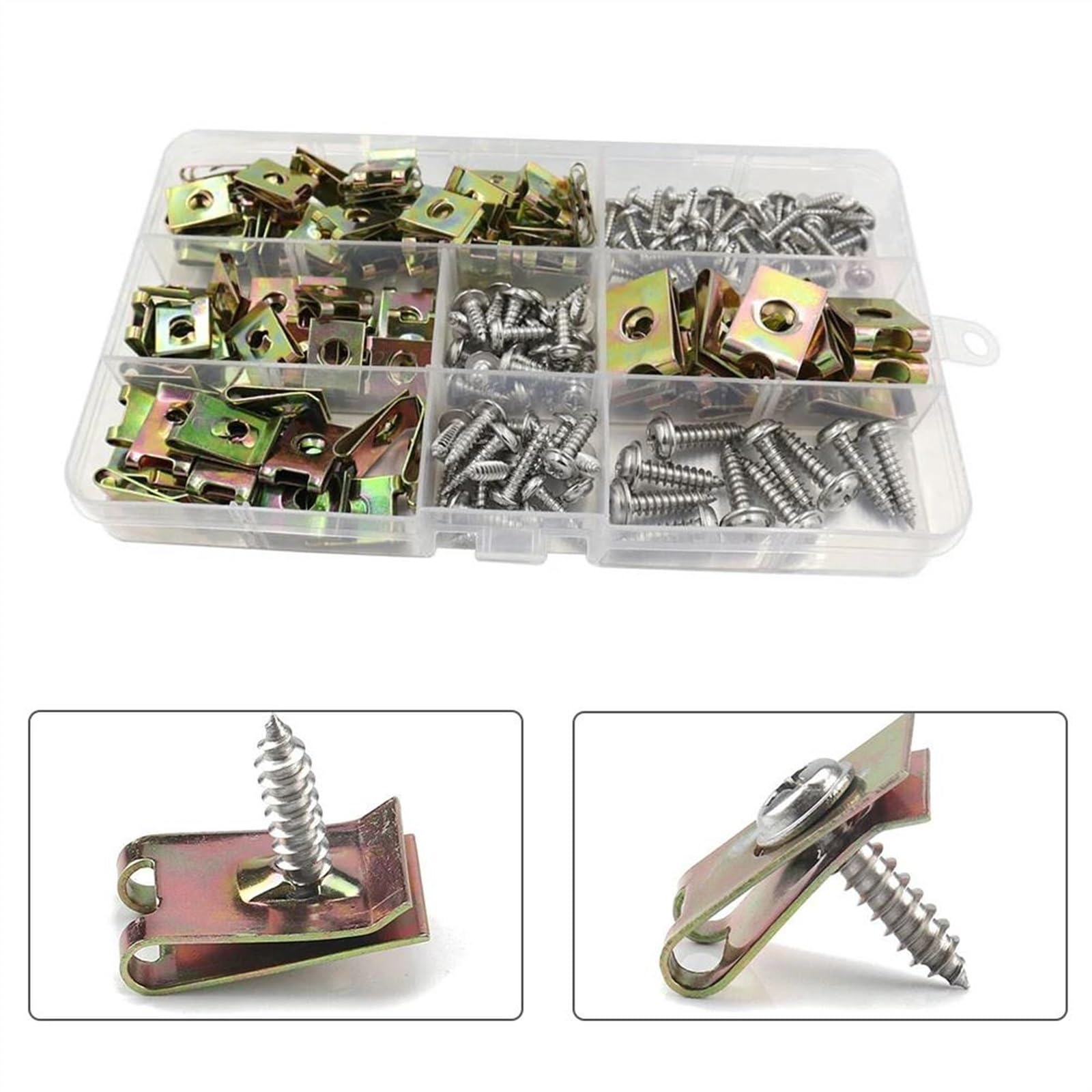 Viti e accessori Accessori Per Auto 170 Pz Viti Autofilettanti Assortimento Kit Parafango Per Paraurti Di Fissaggio U Dadi Clip E Self
