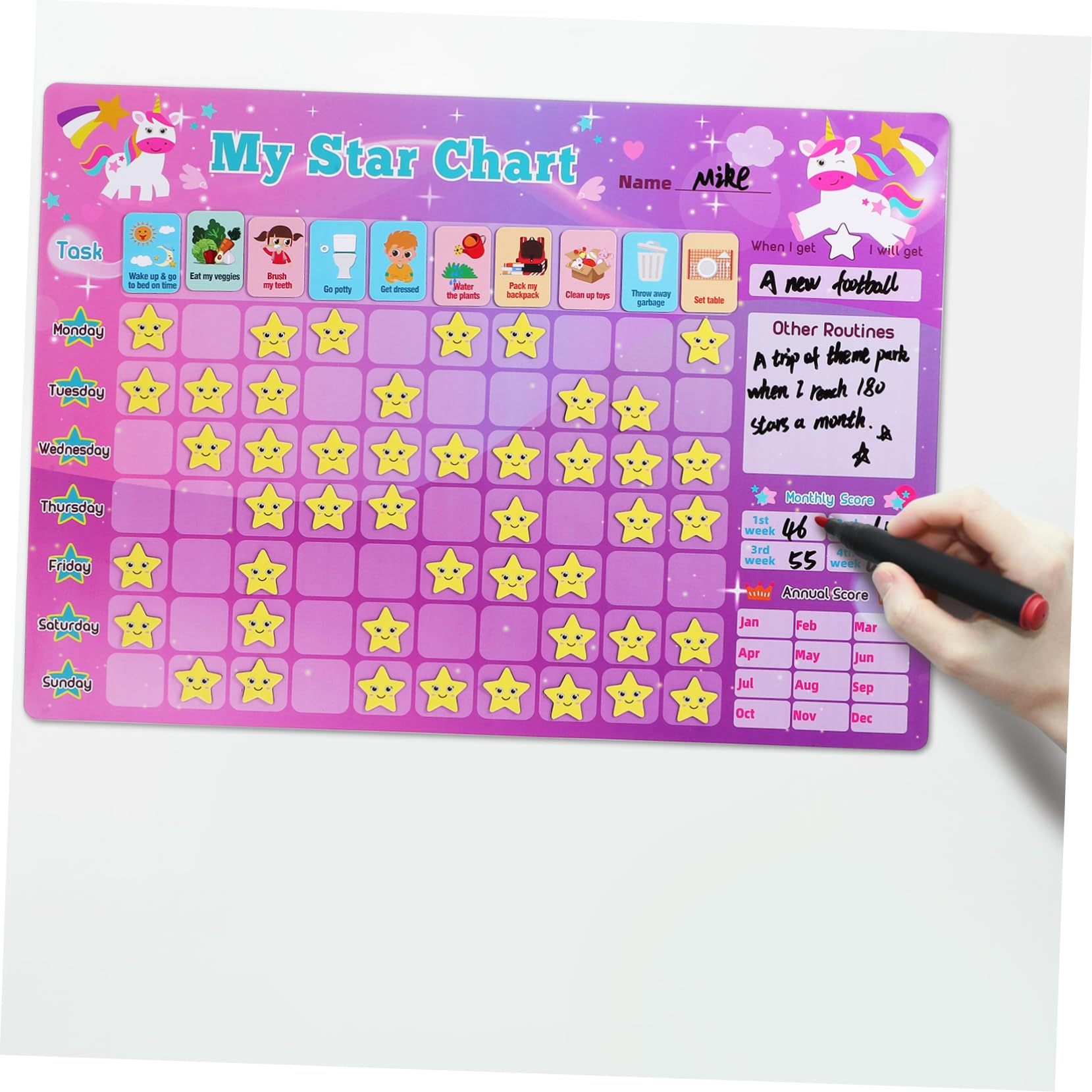 Tabla de Recompensas Magnética 1 Juego Plástico Diseño Adorable