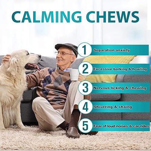 Miniatura 2 de MXCZBSM Golosinas calmantes para perros  110 unidades masticables calmantes de cáñamo para perros  Alivio de la ansiedad y el estrés del perro