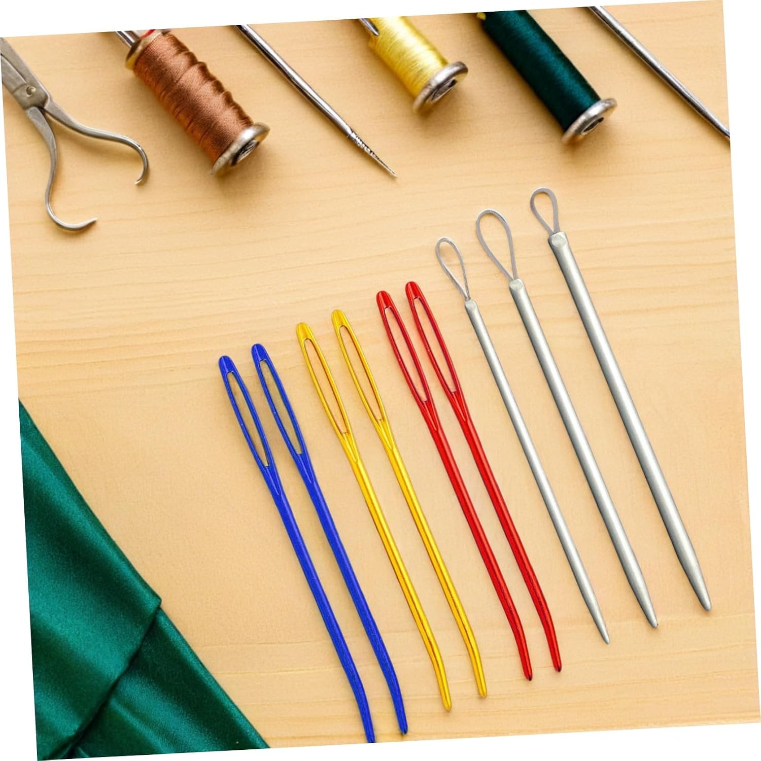 PLAFOPE 9pcs Tapestry Needle Bent Tips and Wool Needles Large-Eye Aluminum for Sewing and Knitting