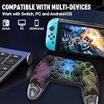 DYONDER Switch Controller for Switch/Switch Lite/OLED, Wireless Switch Pro Controller for Switch 2 (No Wake-Up Function), Wireless Gamepad for PC/iOS/Android with RGB/Programmable/Motion Control/Vibration/Turbo(Black)