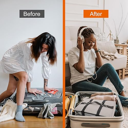 Miniatura 2 de TABITORA Estantes colgantes portátiles de viaje, organizador de armario, almacenamiento de equipaje con compartimento invisible multifuncional y