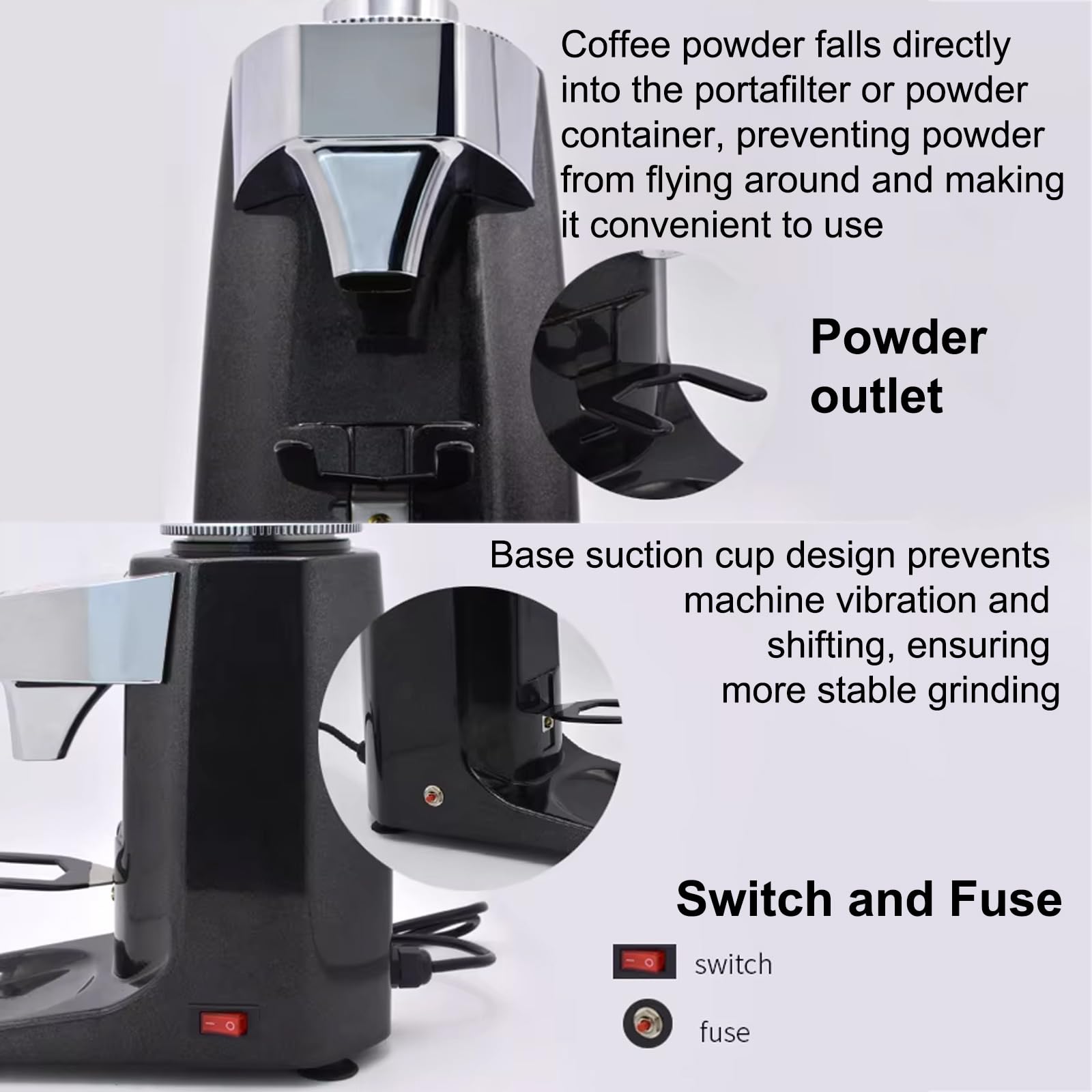 Molinillo de café eléctrico de muelas, cónico Profesional con 19 ajustes de molienda precisos y tolva de Granos de 1.5 L de Gran Capacidad, para Espresso, Moca, café de Filtro y vertido