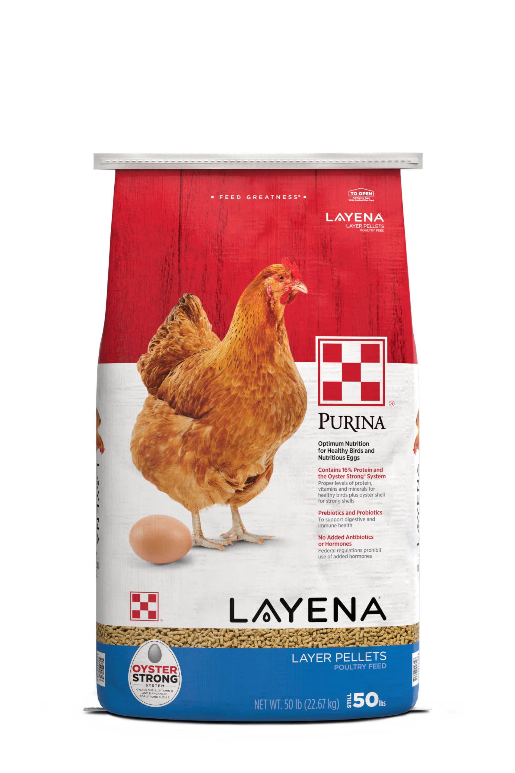 Purina, Layena Pellets, Chicken Feed for Laying Hens, 50 lbs