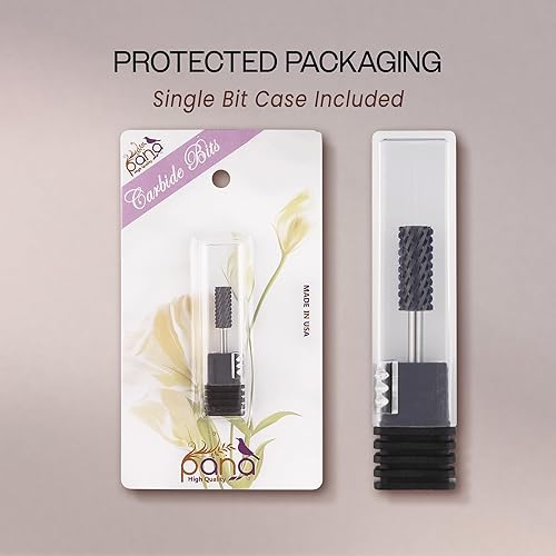 Vista 37 de USA PANA - Broca profesional de carburo de barril pequeño con parte superior plana, grano grueso 5X a grano extrafino, dorado, plateado, negro DLC