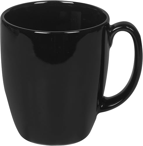 Corelle Livingware - Taza de cerámica negra de 11 onzas (juego de 4), 2.16 libras