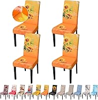 Vista 95 de JQinHome 6 fundas protectoras para sillas de comedor, de alta elasticidad, extraíbles y lavables, para el hogar, fiesta, hotel, ceremonia de boda