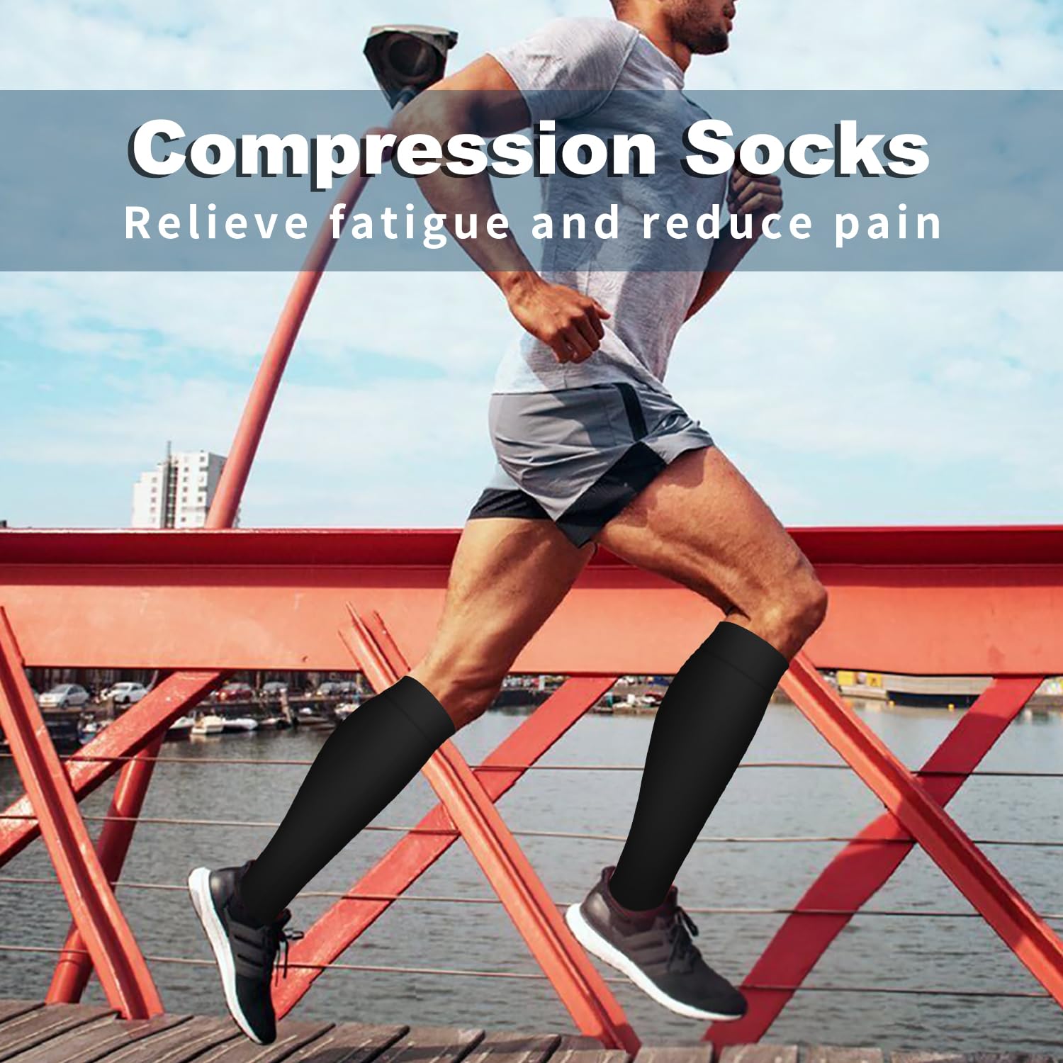 Bluemaple Copper Compression Socks 6 Pairs for Running Sports Hiking Travel