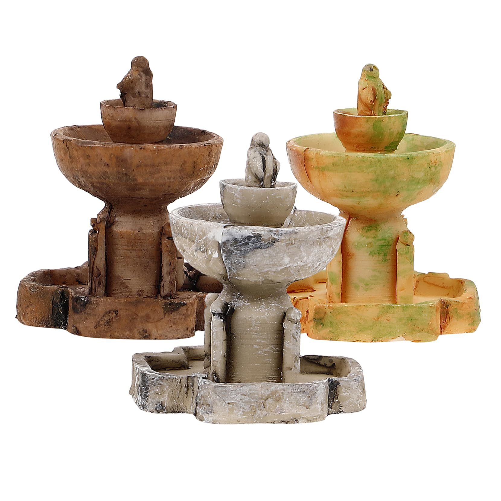 Parliky Mini Landscape Decor Set Resin Water Fountain Garden Mini Fountain Ornament