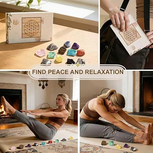 Miniatura 3 de Juego de cristales curativos energéticos, 12 cristales crudos y piedras curativas, piedras de nacimiento para cada mes, collar de piedra de chakra