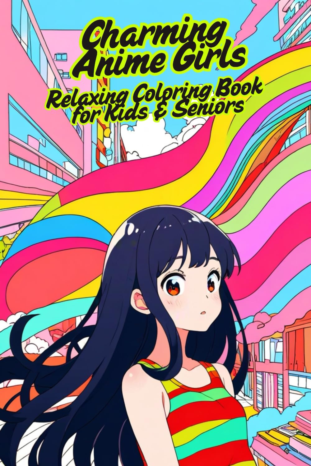 Charming Anime Girls – Relaxing Coloring Book for Kids & Seniors: Cute Anime Women to Color | Large Designs | Every Second Page Blank | Stress-Free Creativity