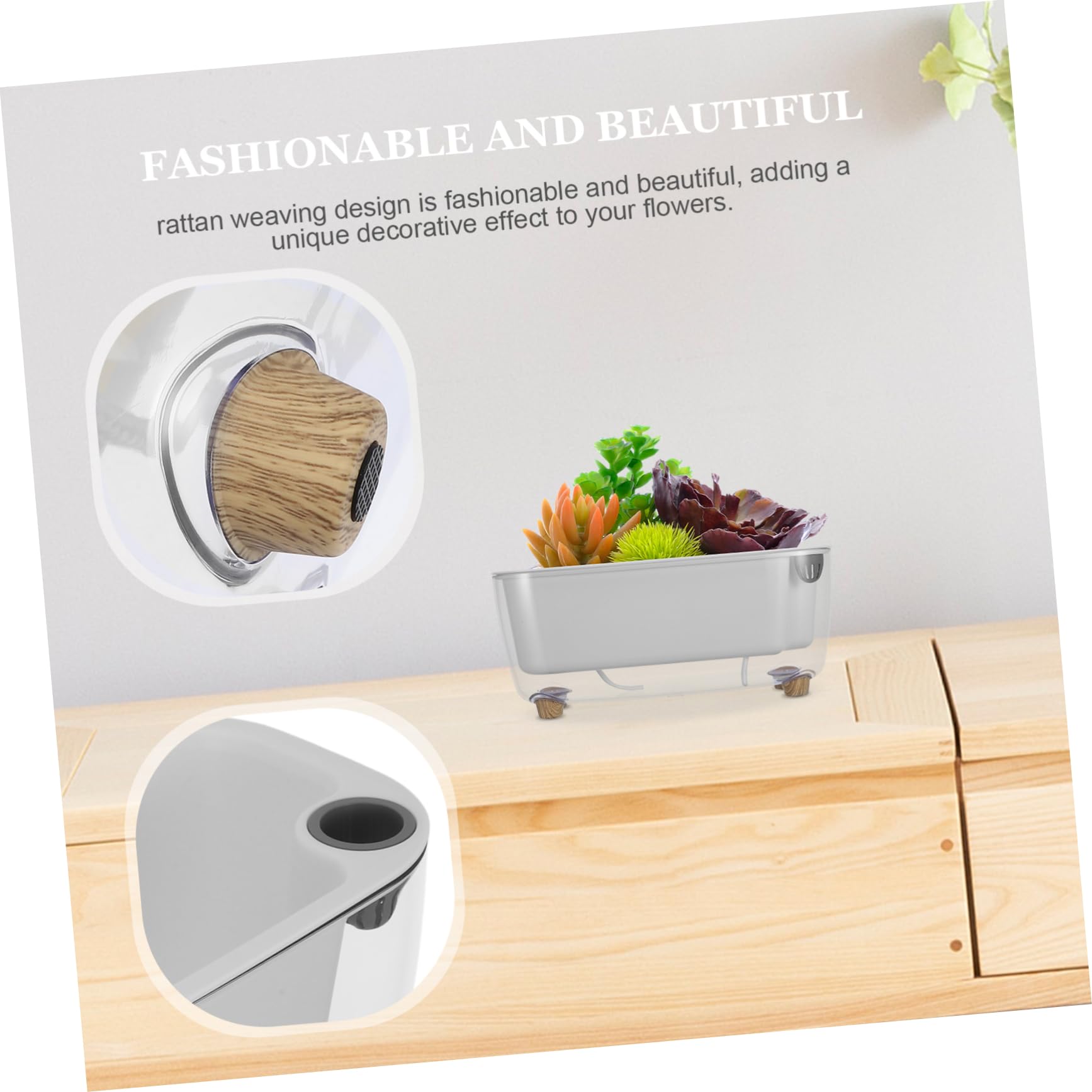 TOYANDONA Pot à Arrosage Automatique Blanc en PP pour Plantes et Fleurs D'intérieur, Design Auto-Irrigation pour Décoration Maison