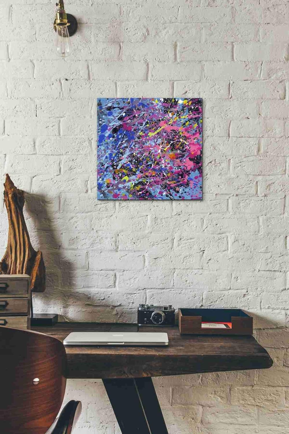 Epic Graffiti ' Finding The Happiness' by Bonnec Brothers Giclee Canvas Wall Art, 12" x 12", Multi
