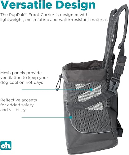 Miniatura 7 de Outward Hound PupPak - Transportador delantero para perro, pequeño, gris, mochila para mascotas de senderismo y campamento manos libres para