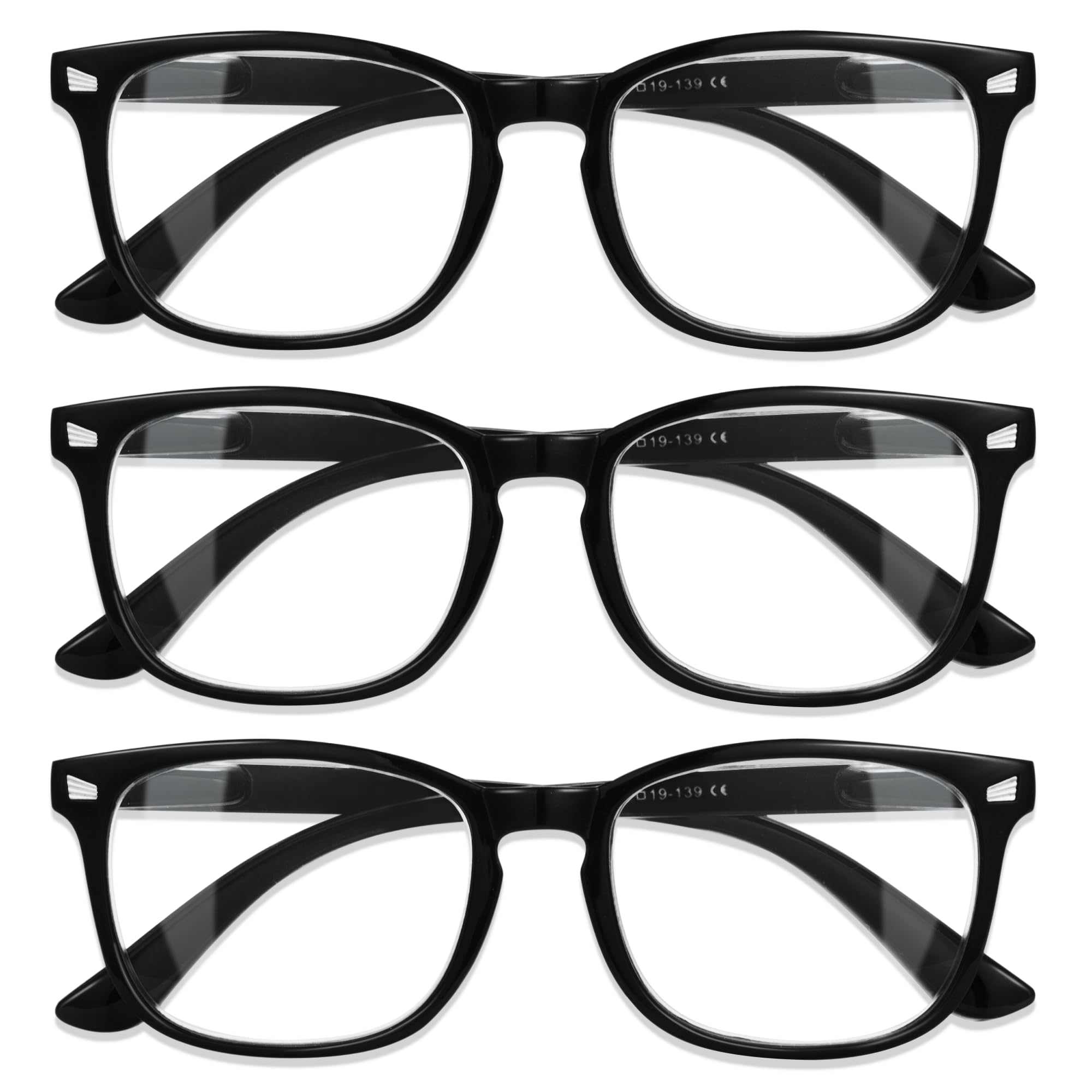 CCVOO Lesebrille für damen und herren mit blaulichtfilter - Augenoptik Brille Lesehilfe für Damen Herren (1.5, +Schwarz)