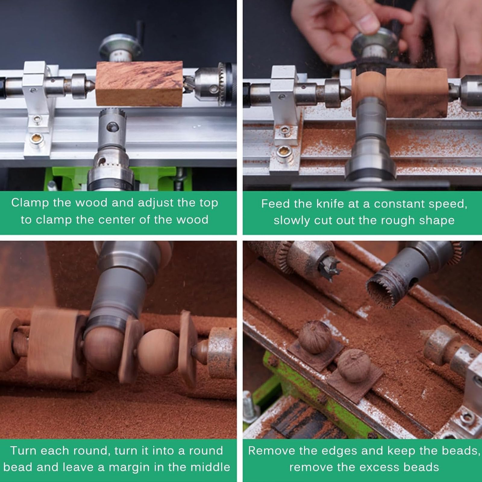 Máquina De Torno De Metal De Perlas, Herramientas De Micro Torno, Pequeño Torno De Madera, Longitud De Cierre 0-120 Mm, Diámetro Máximo De 25mm, para El Procesamiento Piezas Precisión