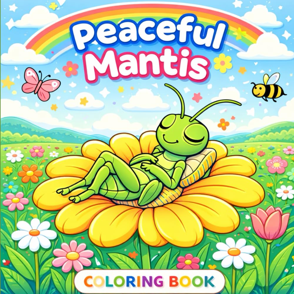 Peaceful Mantis: A Cute Garden Bug Coloring Book