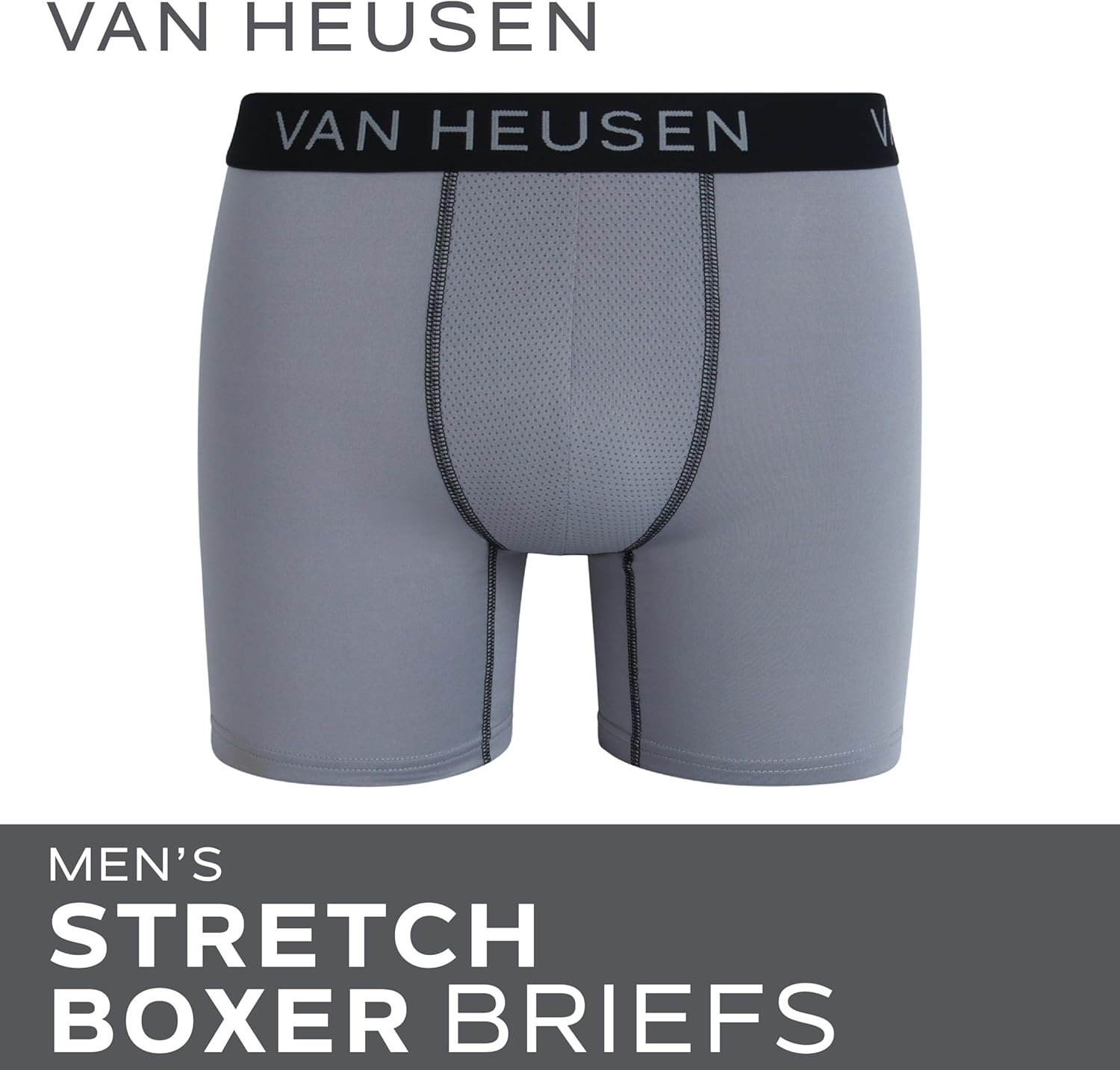 Van Heusen Mens Boxer Briefs - 12 Pack 6'' Inseam Soft Stretch Mens Underwear Boxer Briefs with Contour Pouch - Image 3