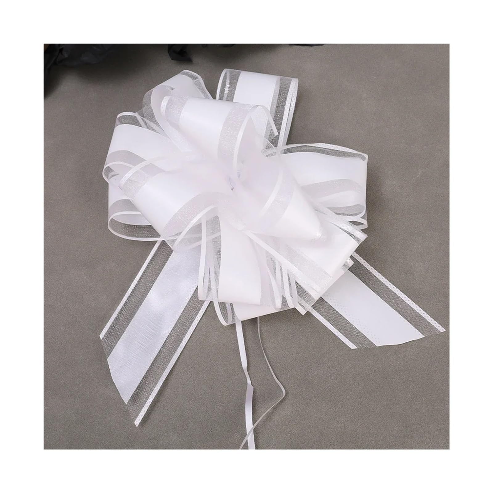 Xinglongs Bows & Ribbons 20Pcs Snow Yarn Pull Bow Large Size Wedding Birthday Party Decoration Bows for Gifts Wrapping Packing Flower Ribbons(WHITE)