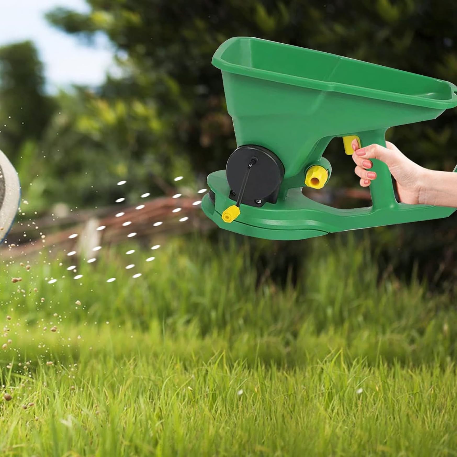 Spandiconcime, Spandiconcime Portatile Regolabile in plastica, Strumento di Semina Portatile per Giardini, Prati e fattorie