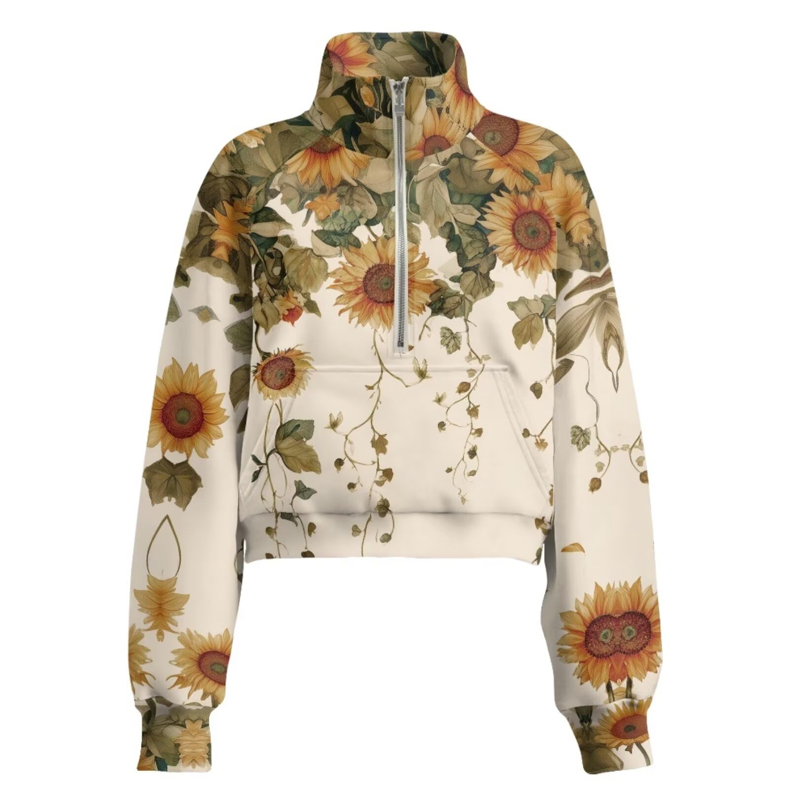 Sudadera de cuello alto para mujer, media cremallera, manga larga, para otoño, entrenamiento, invierno, cálida y suave
