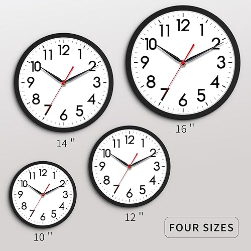 Miniatura 152 de AKCISOT Reloj de pared, moderno y pequeño, funciona con pilas, de 8 pulgadas, silencioso, analógico, clásico, para oficina, hogar, baño, cocina