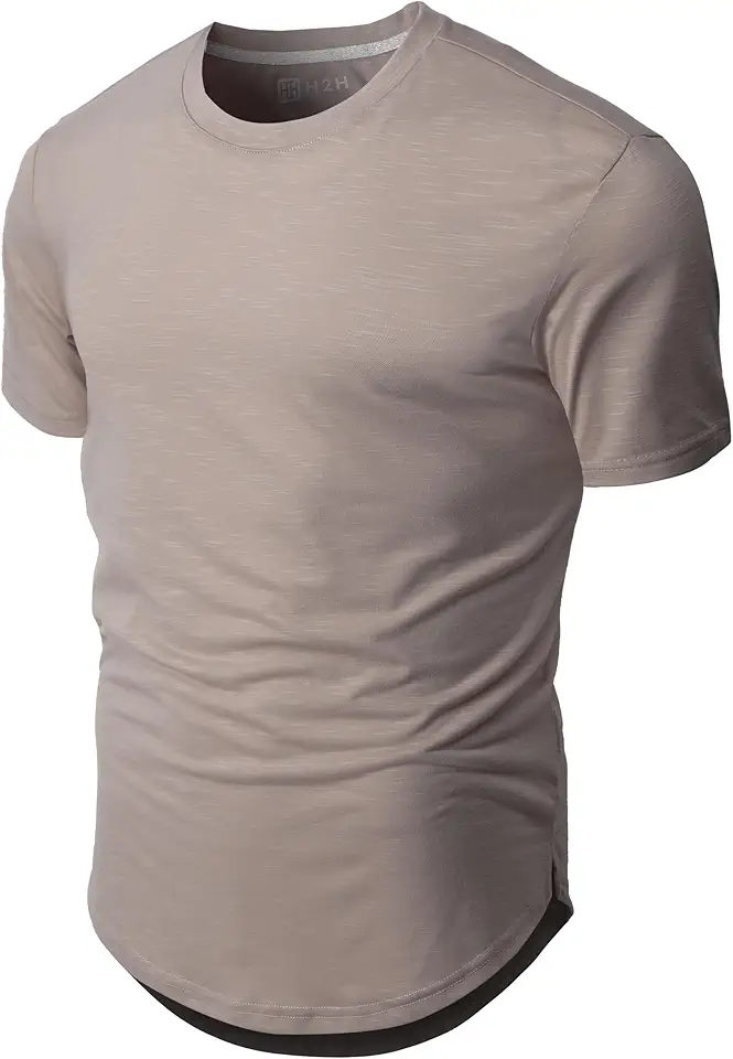 H2H Mens Casual T Shirt Long/Short Sleeve T Shirt Muscle Gym Workout Athletic Tee