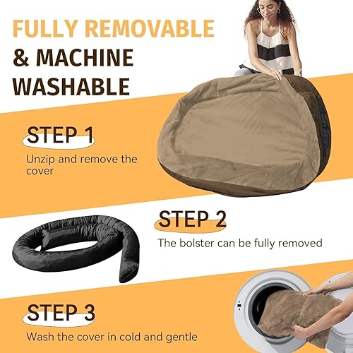 Miniatura 5 de Cama ortopédica impermeable para perros grandes cama lavable de espuma viscoelástica con refuerzos - Funda ortopédica extraíble XL para mascotas