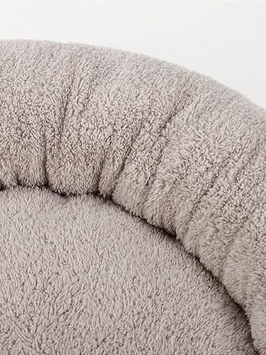 Miniatura 6 de QWINEE Tapete de cama acolchado para gatos y perros, cama redonda de felpa para cachorros, cama redonda antideslizante para mascotas para perros