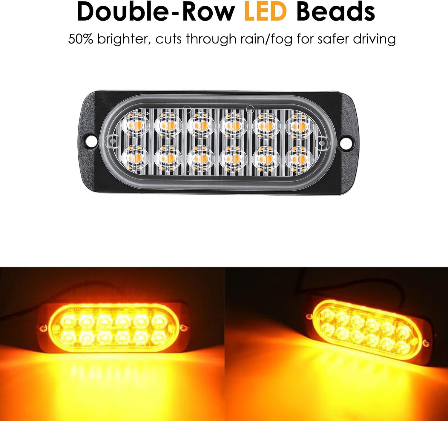 UTV Turn Signal Kit with 110dB Horn, Dual Row 12 LED Beads, Pre-Wired Plug and Play Rocker Switch, Universal Street Legal Blinker Kit Compatible with Polaris Can-Am Teryx CFMOTO