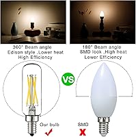 Vista 2 de LiteHistory E12 led Bulb 6W Equivalent Candelabra Light Bulbs 60 watt Neutral White 4000K AC120V 600LM Dimmable T6 T25 for Chandeliers,Ceiling Fan 6