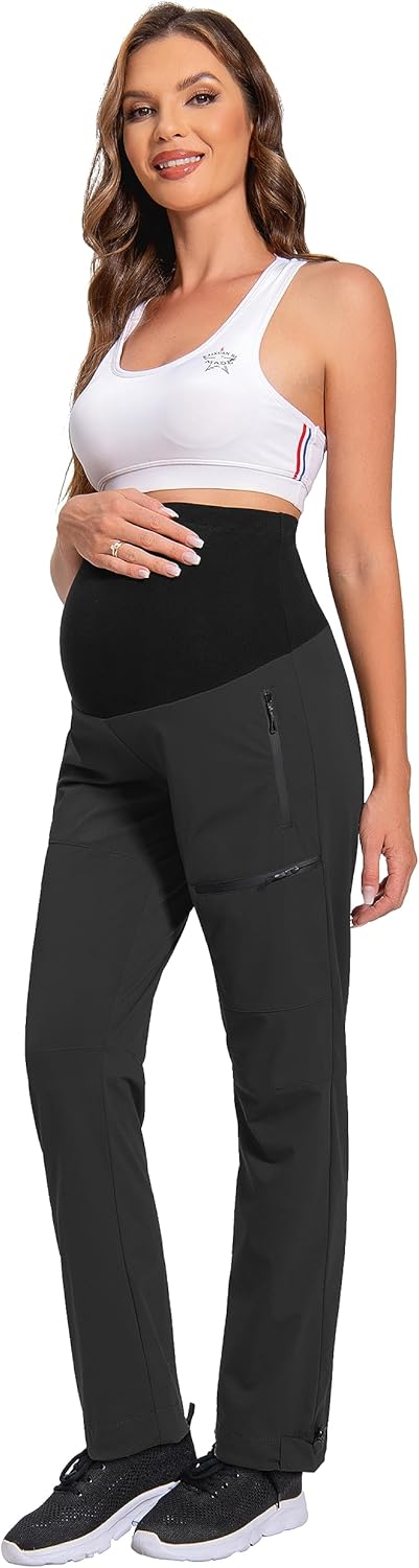 V VOCNI Maternity Cargo Scrub Pants Quick-Dry Hiking Athletic Workout Pregnancy Lounge Casual Outdoor - Image 8