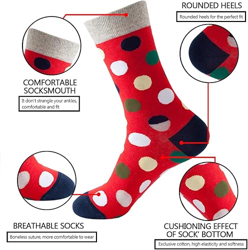 Miniatura 2 de Calcetines de vestir coloridos para hombre, calcetines divertidos y divertidos con estampados de estilo casual loco para hombre
