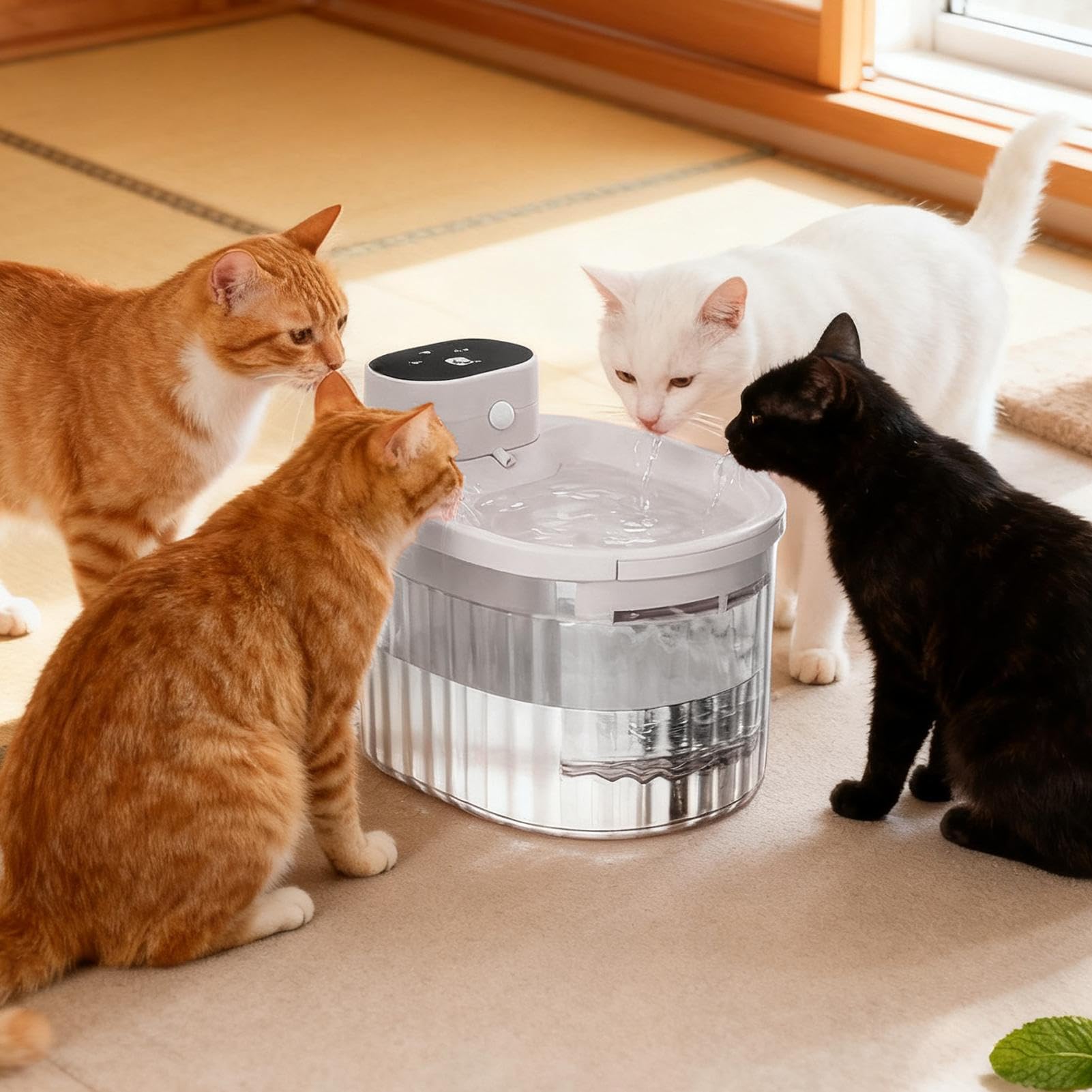 Fuente de Agua para Mascotas Bebedero Automático Silencioso Recargable 3L