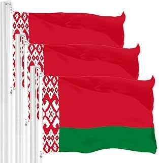 G128 3 Pack: Belarus Belarusian Flag | 3x5 Ft | LiteWeave Pro Series Printed 150D Polyester | Country Flag, Vibrant Colors, Brass Grommets, Thicker and More Durable Than 100D 75D Polyester
