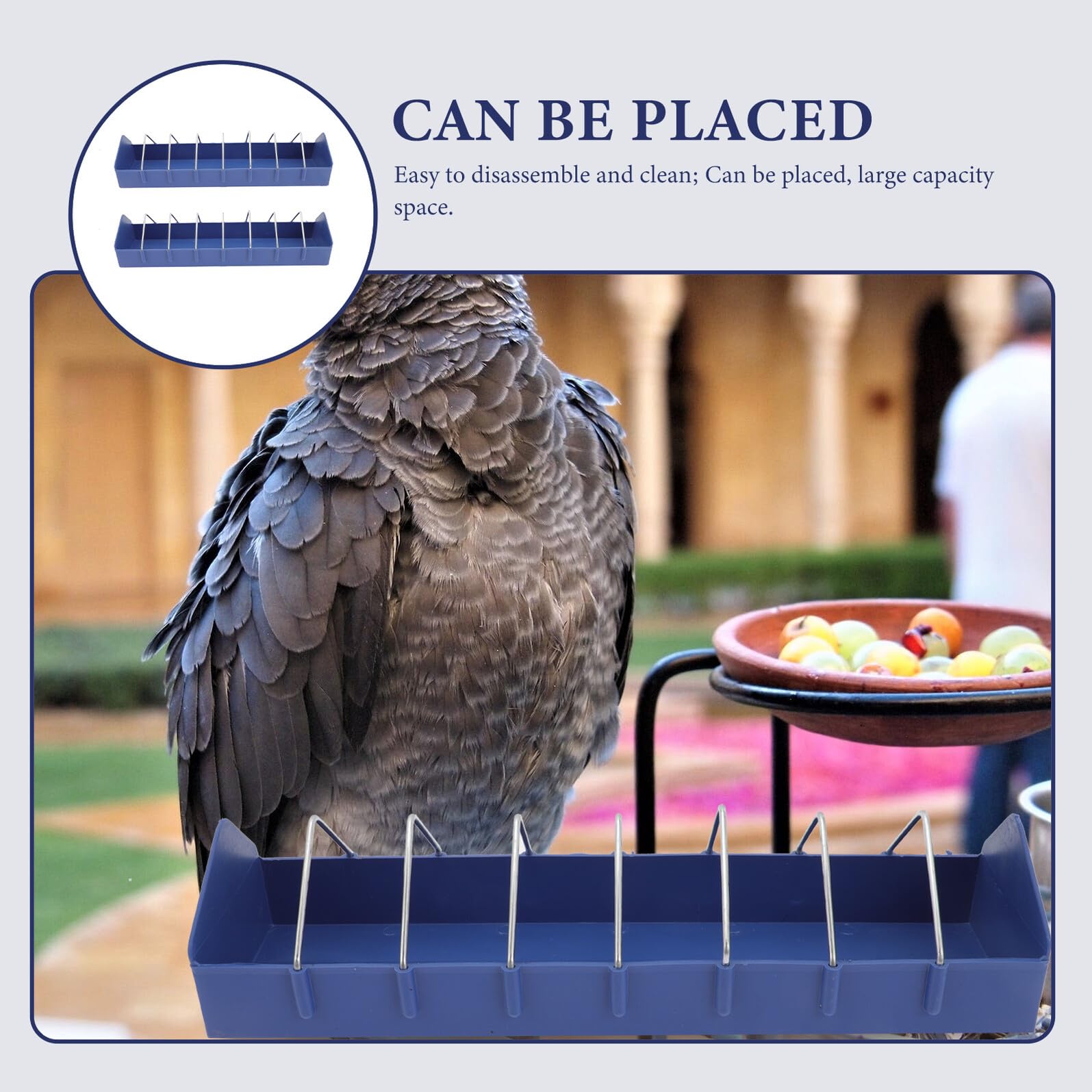SHINEOFI Mangeoire à Pigeons 2 Pièces Plastique 40 Cm Bac Distributeur pour Alimentation Oiseaux en Cage et Petits Animaux