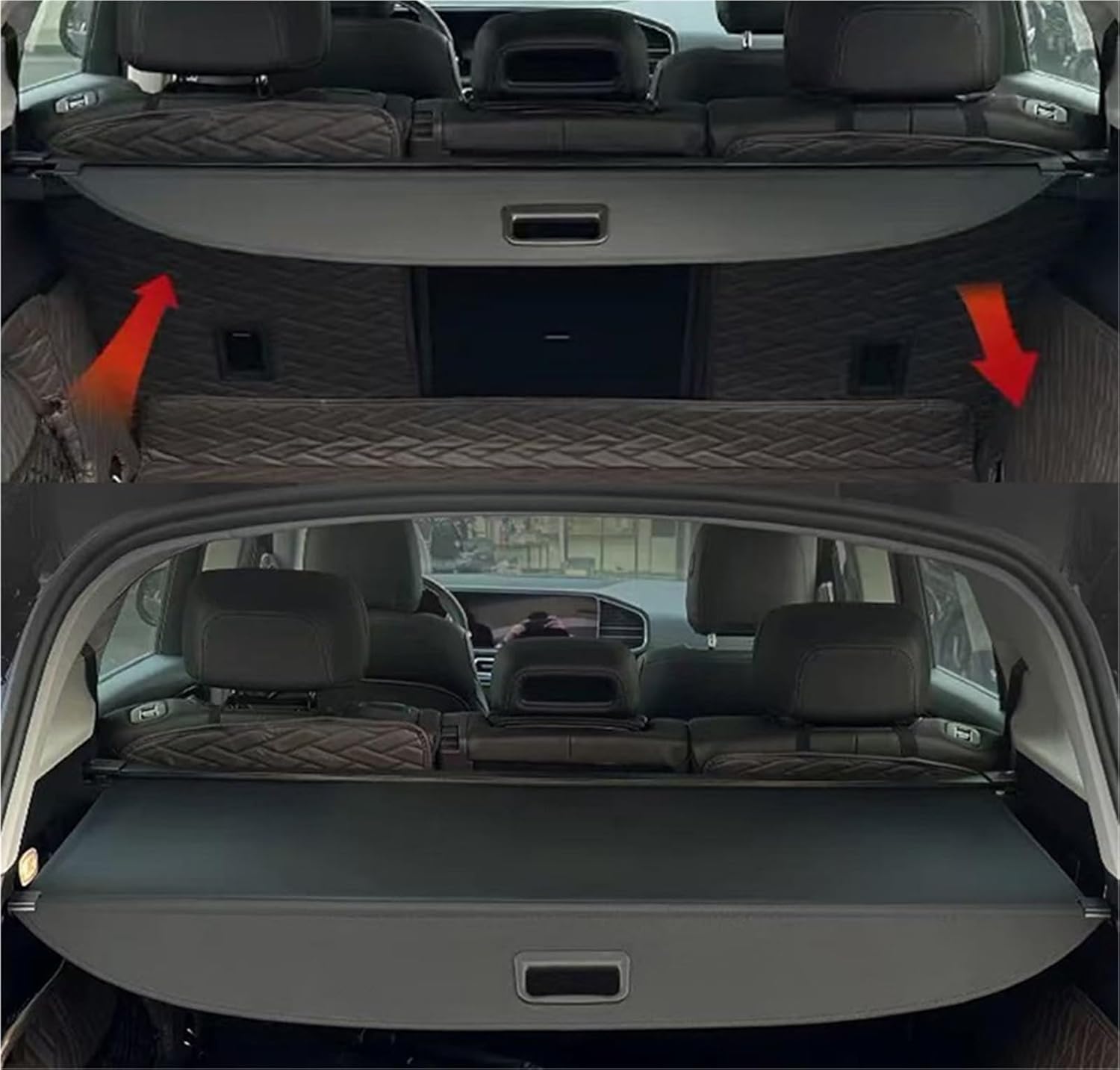 for Mercedes-Benz GLE W167 2020-2024 Auto Trunk Curtain Organizer Cover Cargo Rear Rack Luggage Storage Privacy Shade(PU Leather)