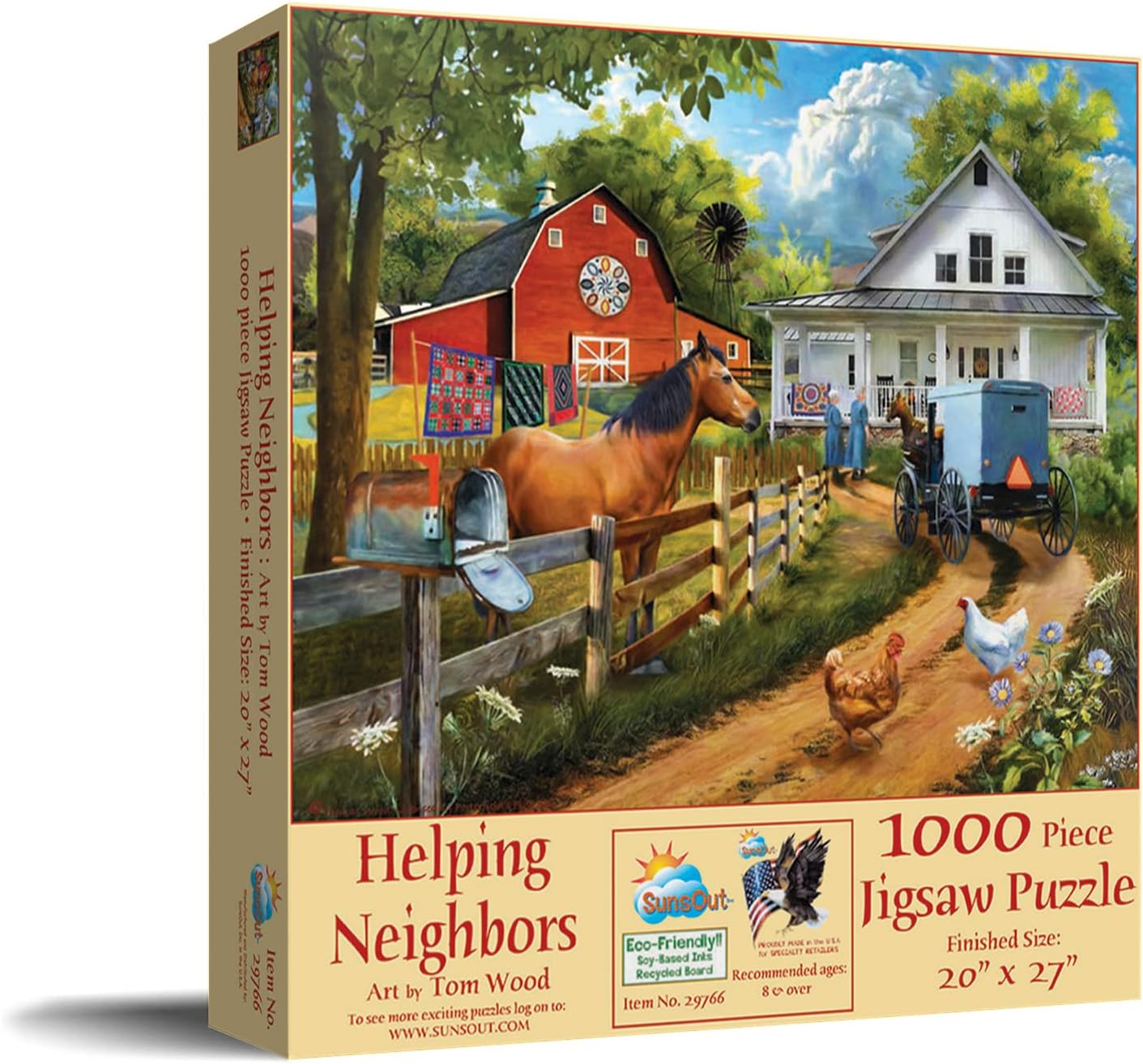 SUNSOUT INC - Helping Neighbors - 1000 pc Jigsaw Puzzle by Artist: Tom Wood - Finished Size 20" x 27" - MPN# 29766