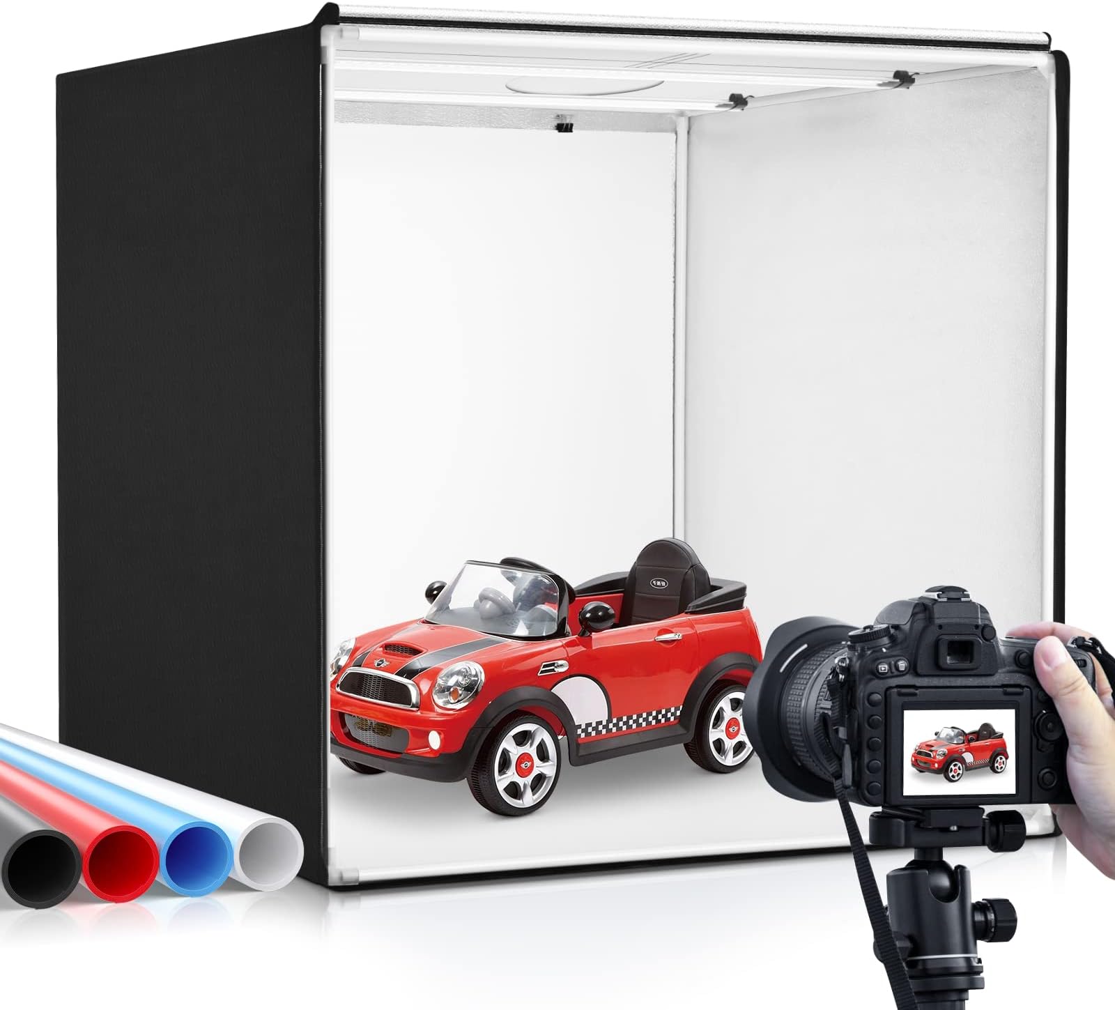 RALENO Softbox, 50 W LED Softboxen Fotostudio Set, 40 x 40 cm Fotolicht mit 5500 K Glühbirne und