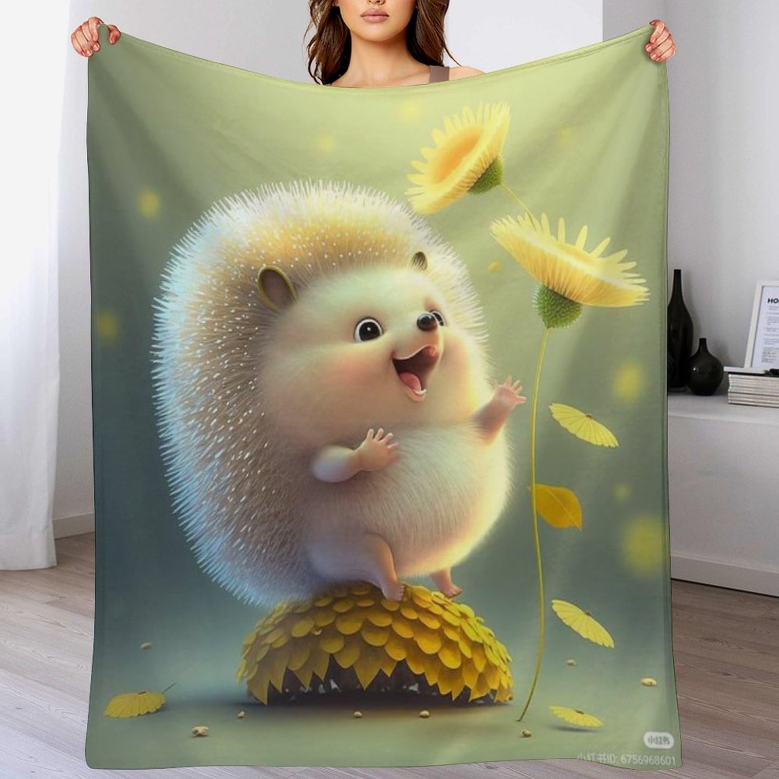 Couverture polaire hérisson mignon contre le froid plaid canapé en flanelle douce