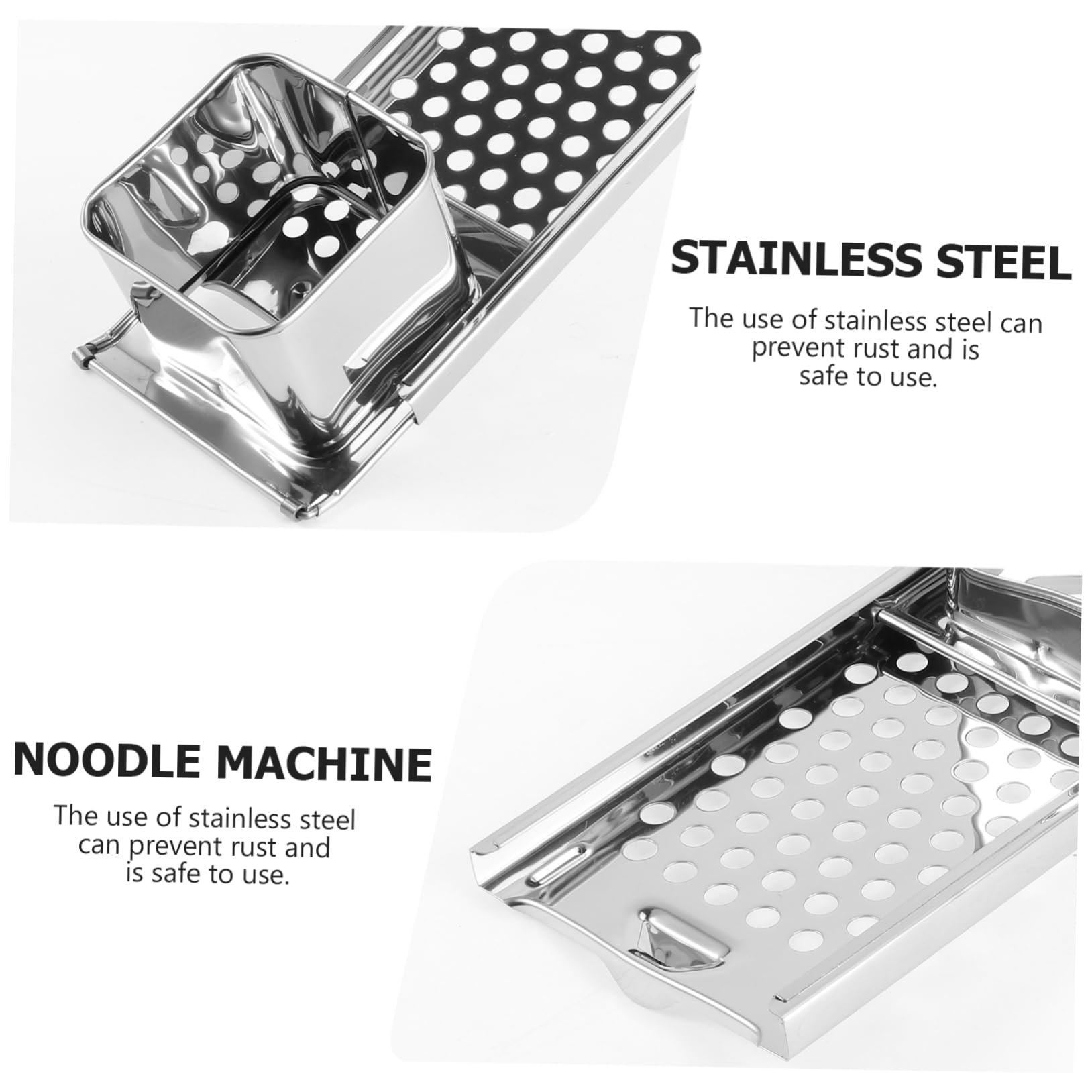 Cabilock Stainless Steel Noodle Maker Manual Pasta Machine for Easy Noodles Portable Dough Ball Machine Kitchen Accessory