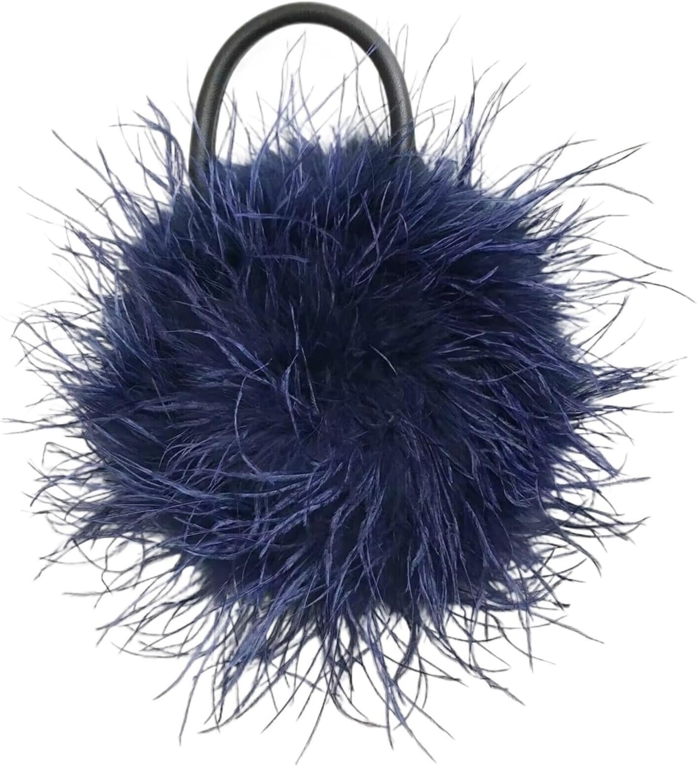 Feather Mini Handbag Furry Women Change Purse For Party for Autumn and Winter(DEEP BLUE)